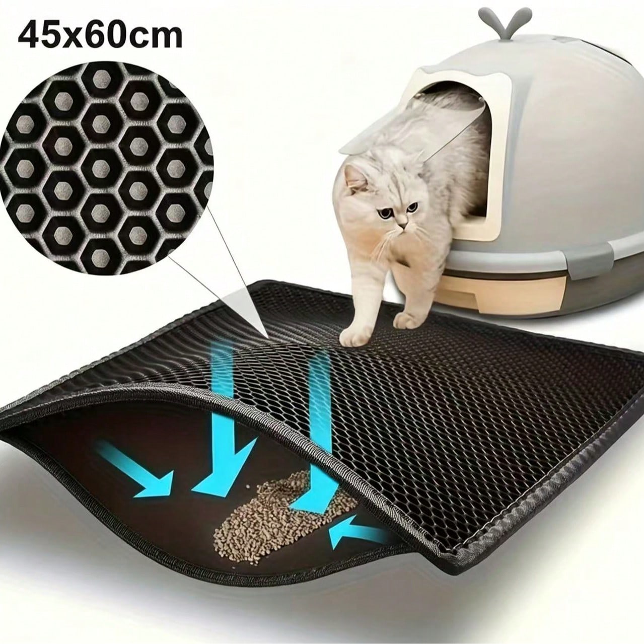 Cat Litter Mat - Double-Layer Cat Litter Mat, EVA Material