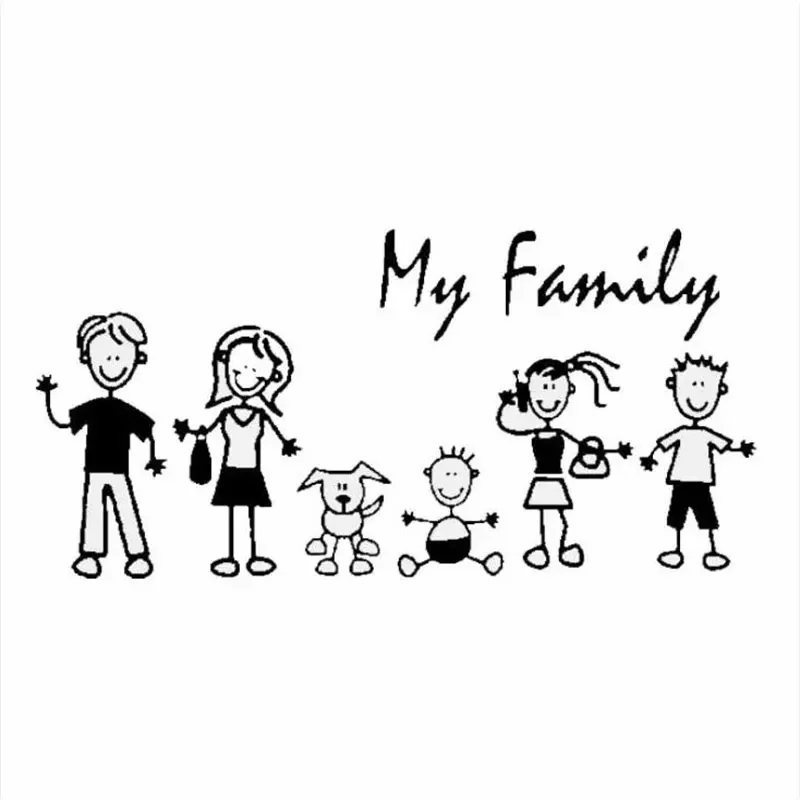 Pet Supplies Nz - Car Sticker Family Stick Figure Kid