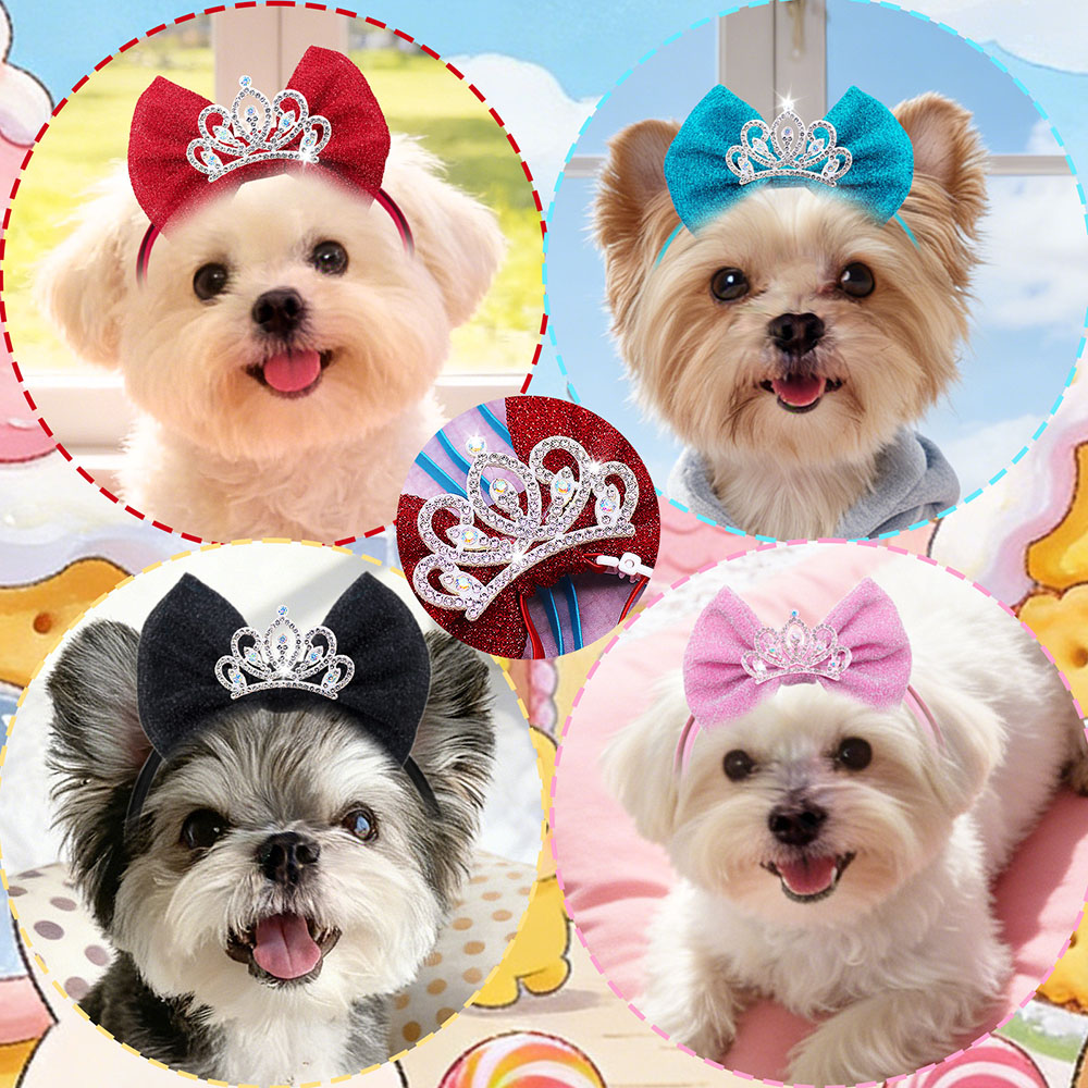 1PC Diamonds Dog Hair Bows Ela - Dog Bandana Scarf recension och pris