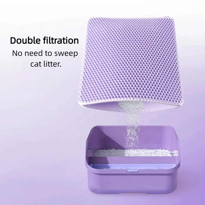Purple Cat Litter Mat Double L - Cat Litter Mat recension och pris